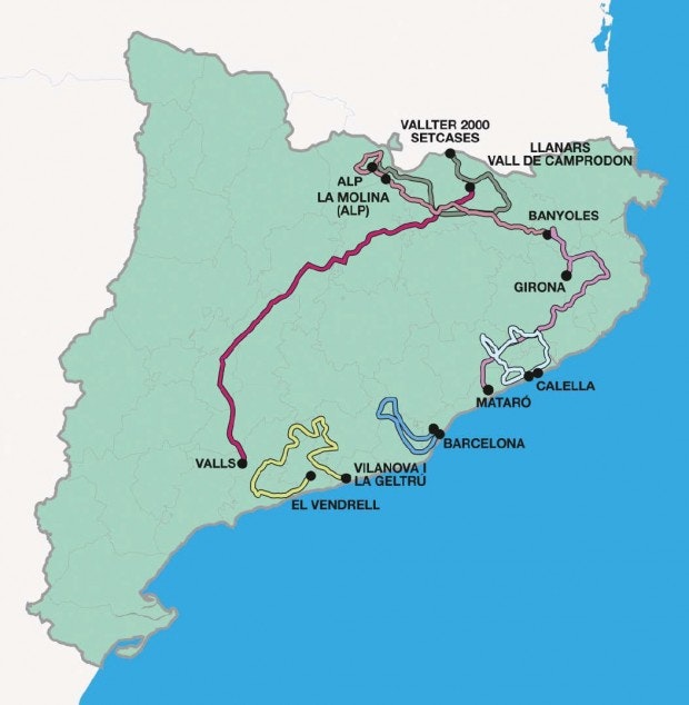 Carte Tour de Catalogne 2014