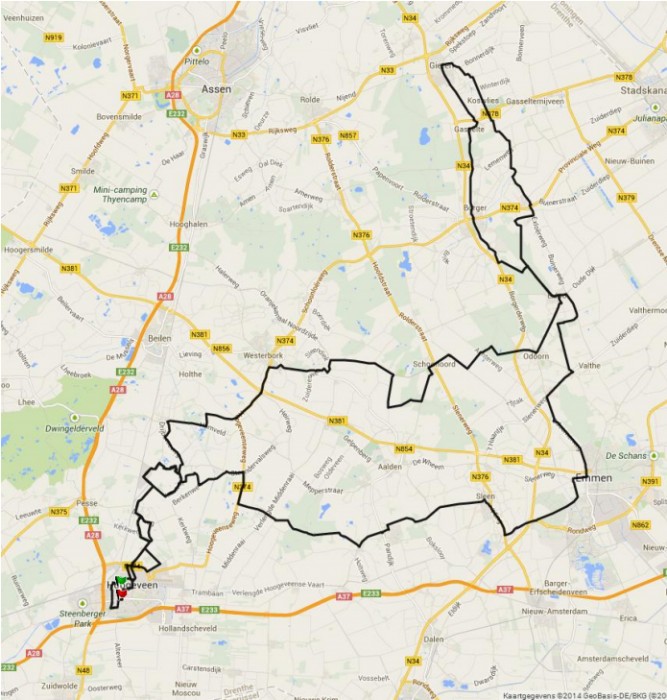 Carte Tour de Drenthe 2014