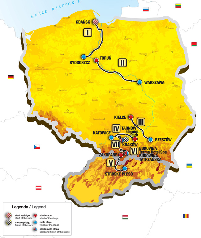 Carte Tour de Pologne 2014