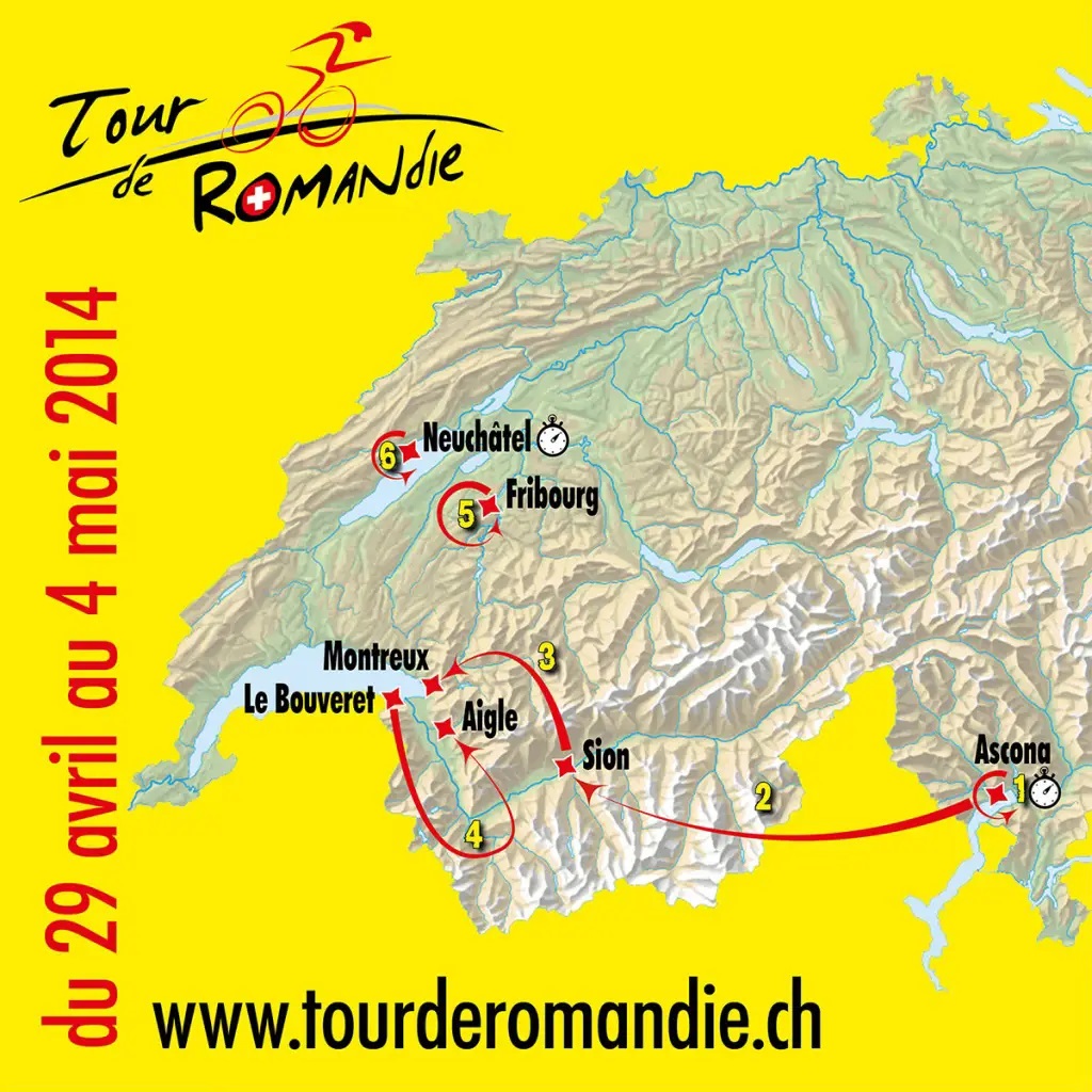 Carte Tour de Romandie 2014