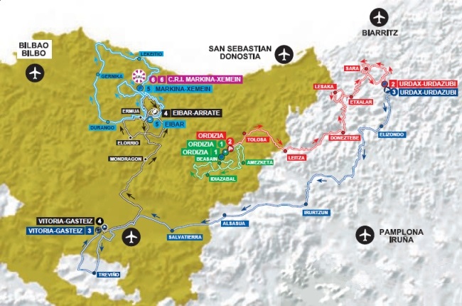 Carte Tour du Pays-Basque 2014