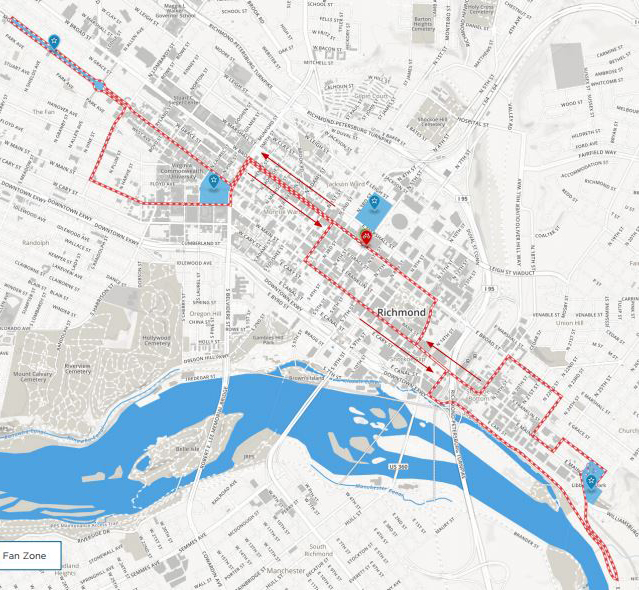 Carte Championnat du Monde sur Route 2015
