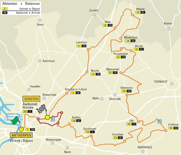 Carte Grand Prix de l'Escaut 2015