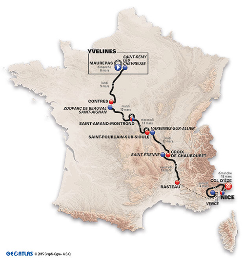 Carte Paris-Nice 2015