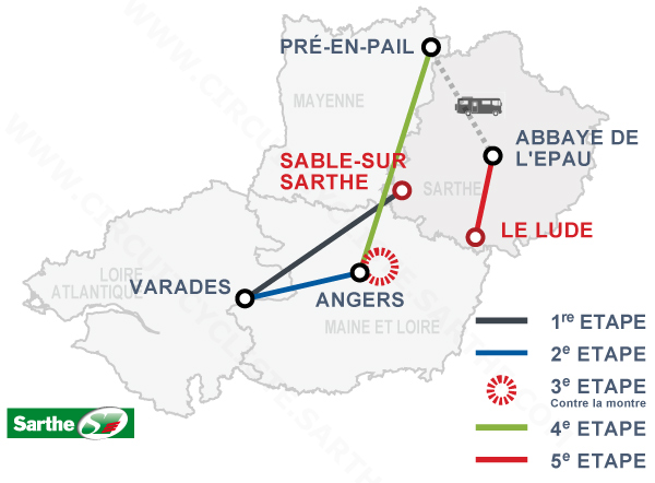 Carte Circuit Cycliste Sarthe 2015