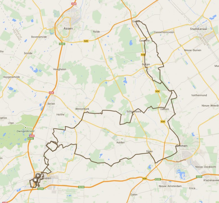 Carte Tour de Drenthe 2015