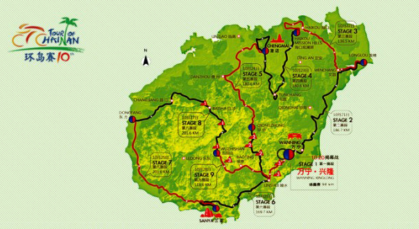 Carte Tour de Hainan 2015