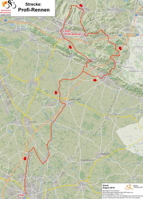 Carte Tour de Münster 2015