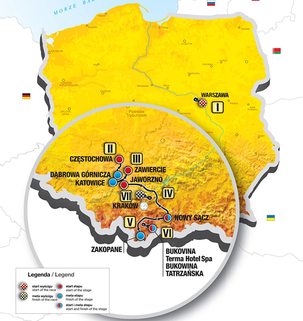 Carte Tour de Pologne 2015