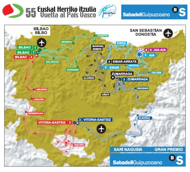 Carte Tour du Pays-Basque 2015