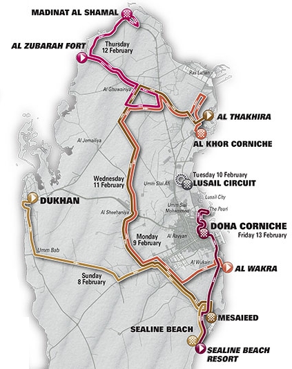 Carte Tour du Qatar 2015