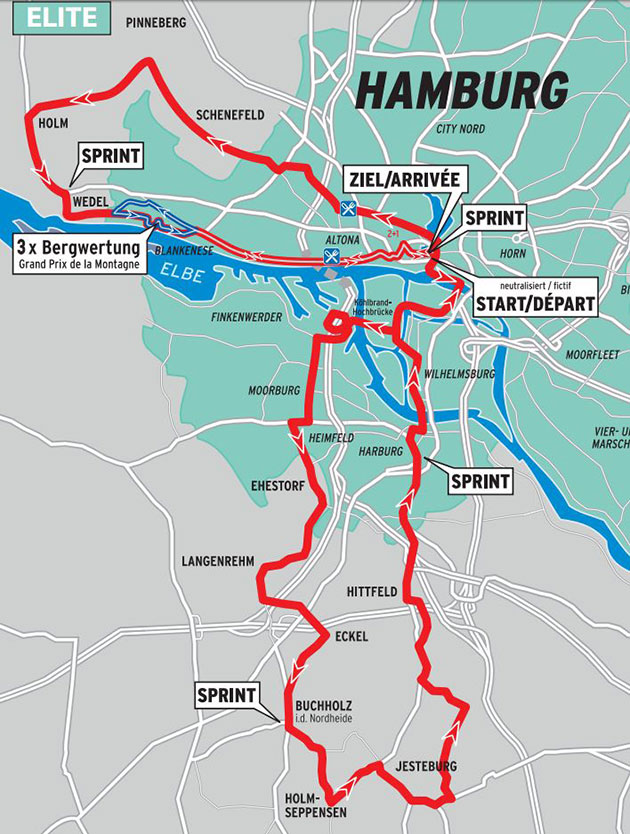 Carte Cyclassics Hamburg 2016