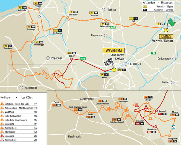 Carte Gand-Wevelgem 2016
