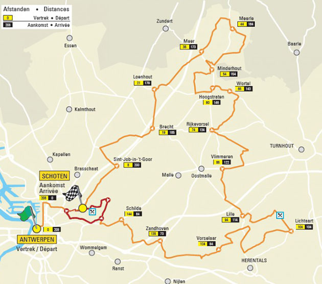 Carte Grand Prix de l'Escaut 2016