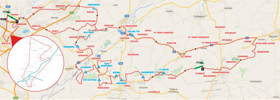 Carte Kuurne-Bruxelles-Kuurne 2016