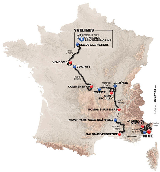 Carte Paris-Nice 2016