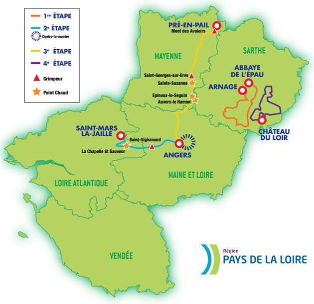 Carte Circuit Cycliste Sarthe 2016