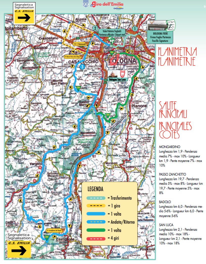 Carte Tour d'Émilie 2016