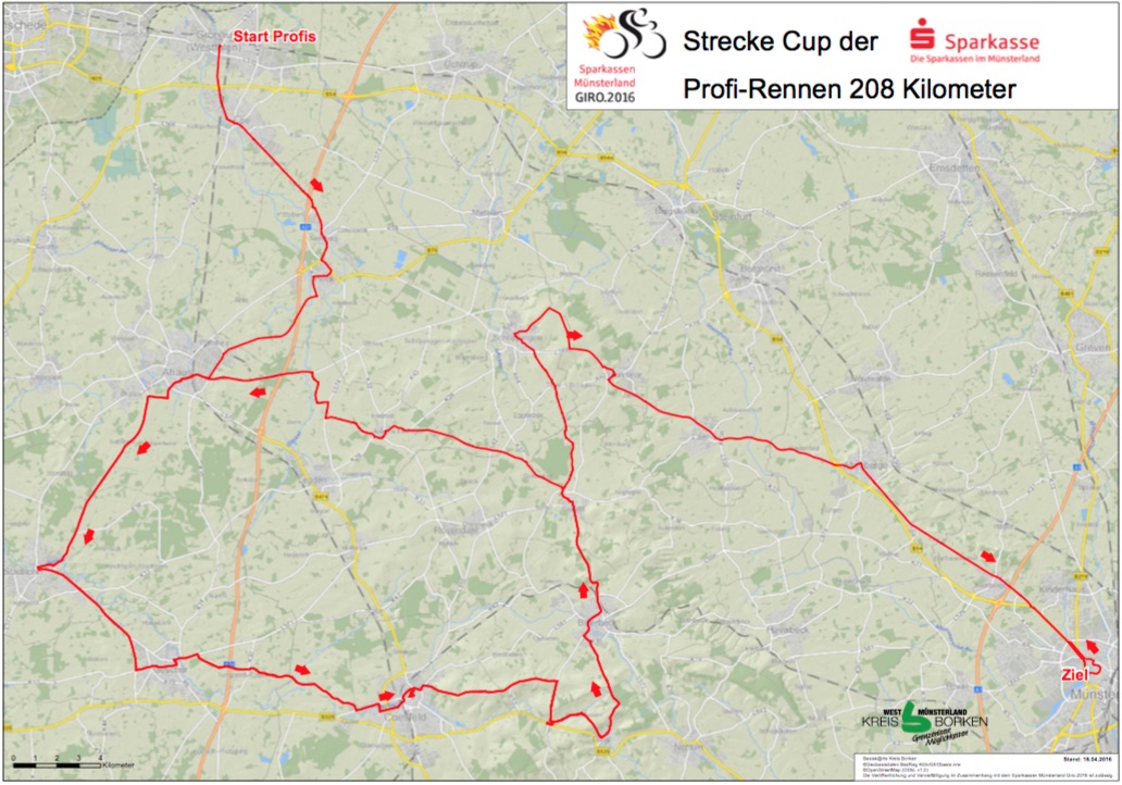 Carte Tour de Münster 2016