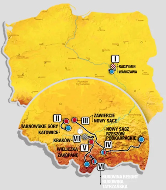 Carte Tour de Pologne 2016