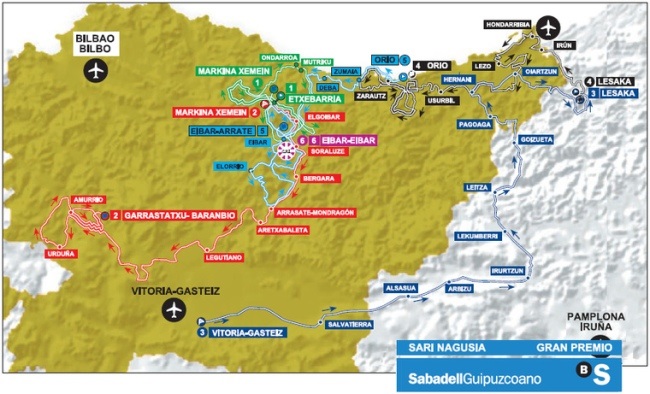 Carte Tour du Pays-Basque 2016