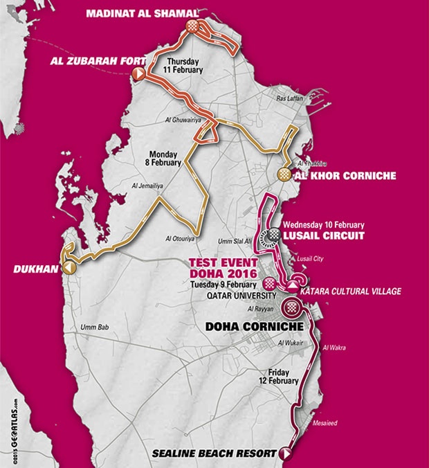 Carte Tour du Qatar 2016