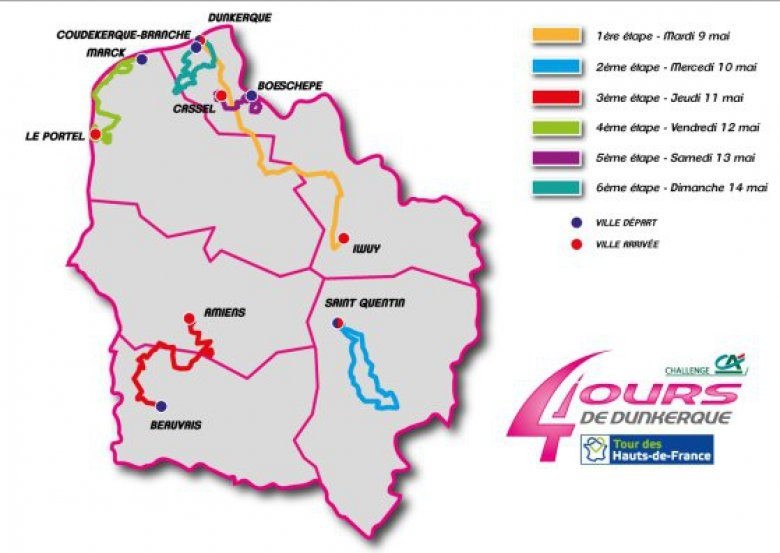 Carte 4 Jours de Dunkerque 2017