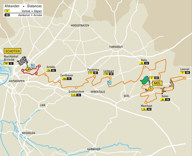Carte Grand Prix de l'Escaut 2017