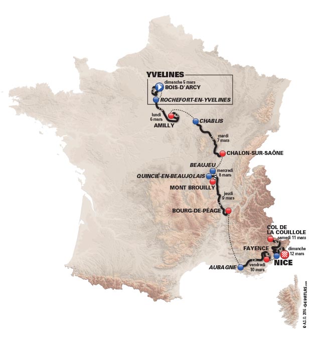 Carte Paris-Nice 2017