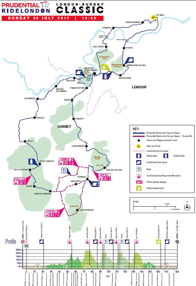 Carte RideLondon Classic 2017