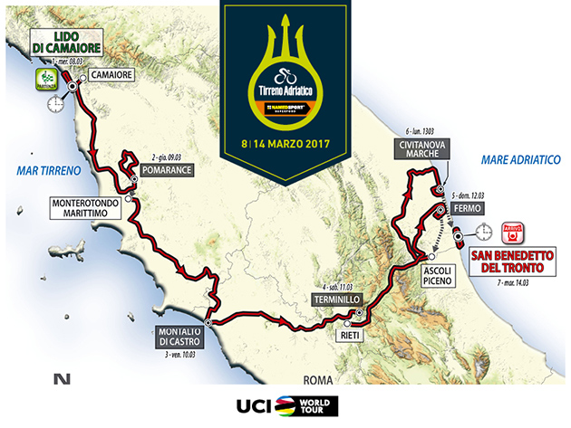 Carte Tirreno-Adriatico 2017