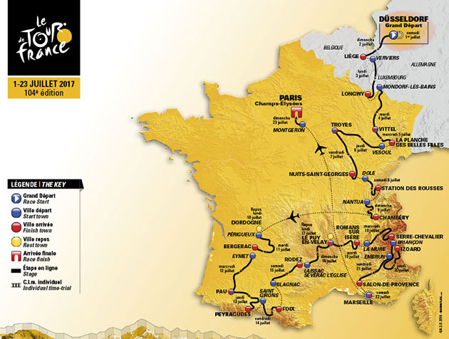 Carte Tour de France 2017