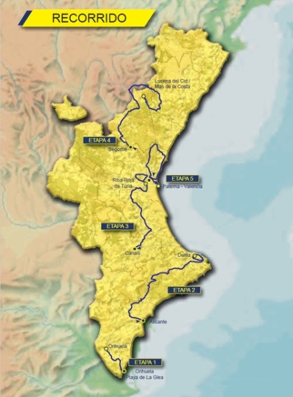 Carte Tour de la Communauté Valencienne 2017