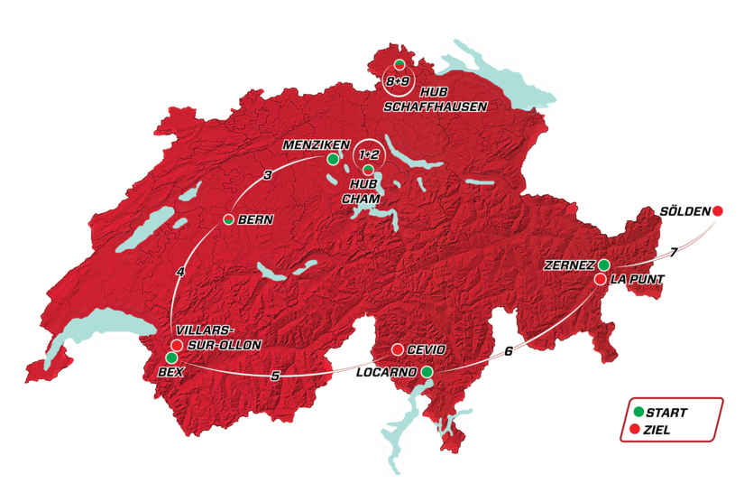 Carte Tour de Suisse 2017
