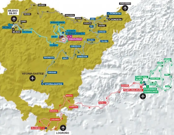 Carte Tour du Pays-Basque 2017