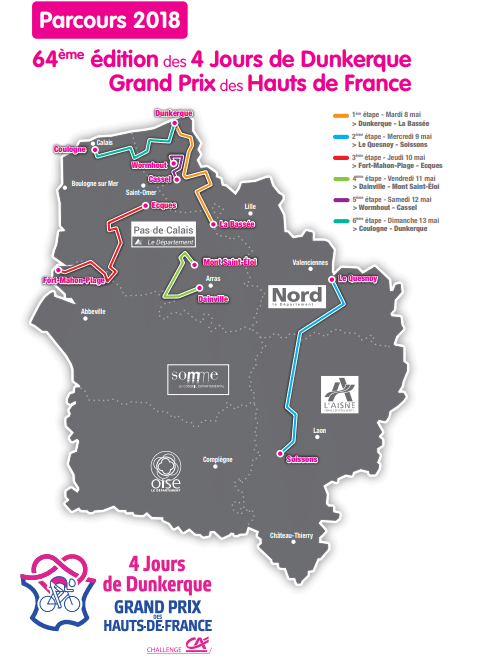 Carte 4 Jours de Dunkerque 2018