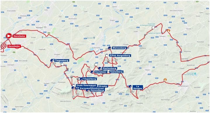 Carte E3 Harelbeke 2018