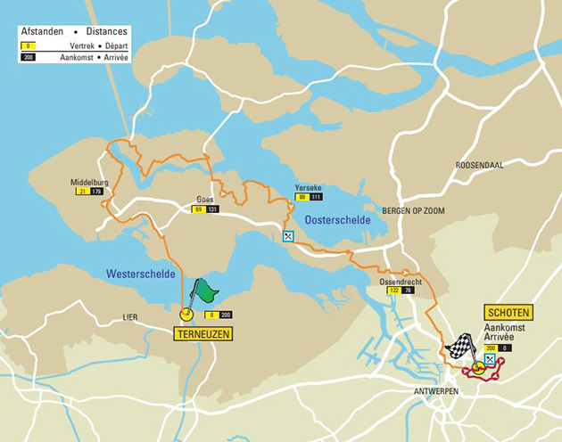 Carte Grand Prix de l'Escaut 2018