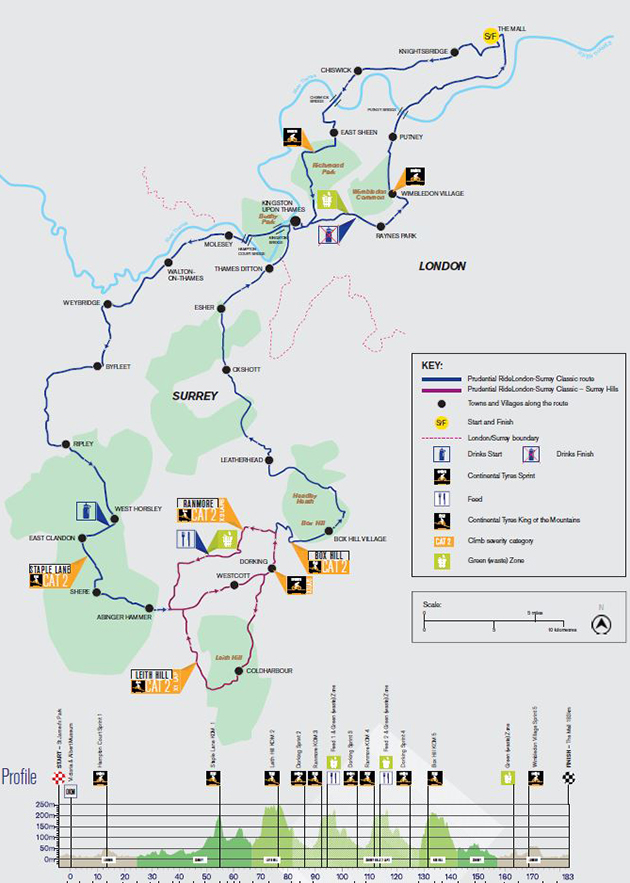 Carte RideLondon Classic 2018