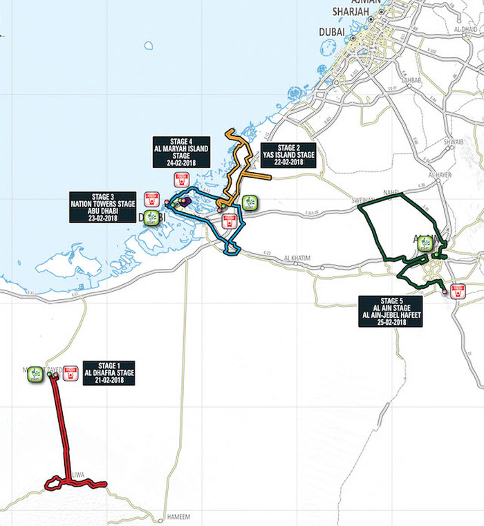 Carte Tour d'Abou Dabi 2018