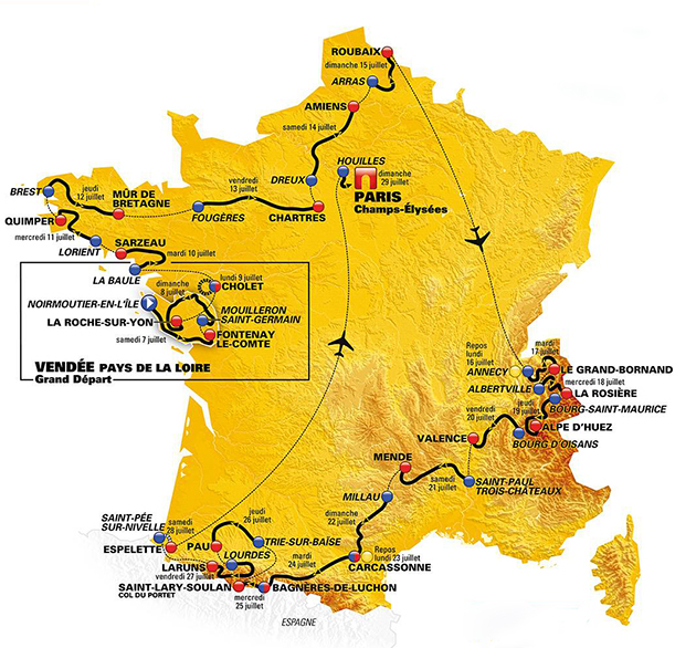 Carte Tour de France 2018