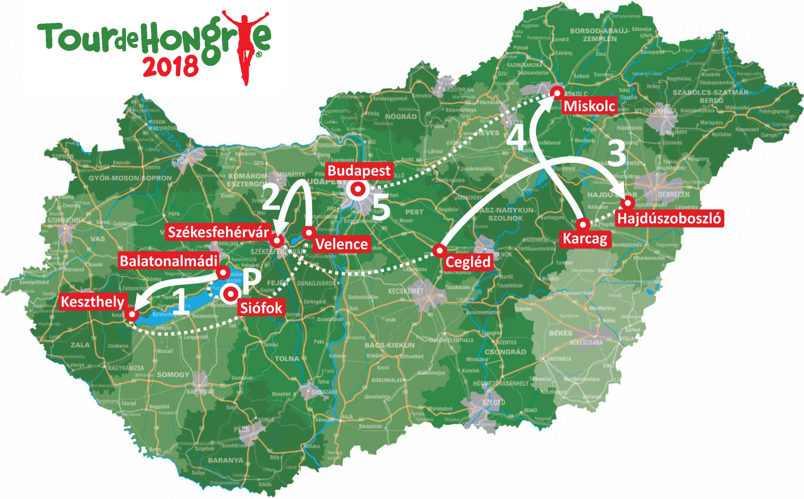 Carte Tour de Hongrie 2018
