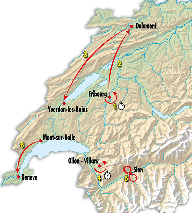Carte Tour de Romandie 2018