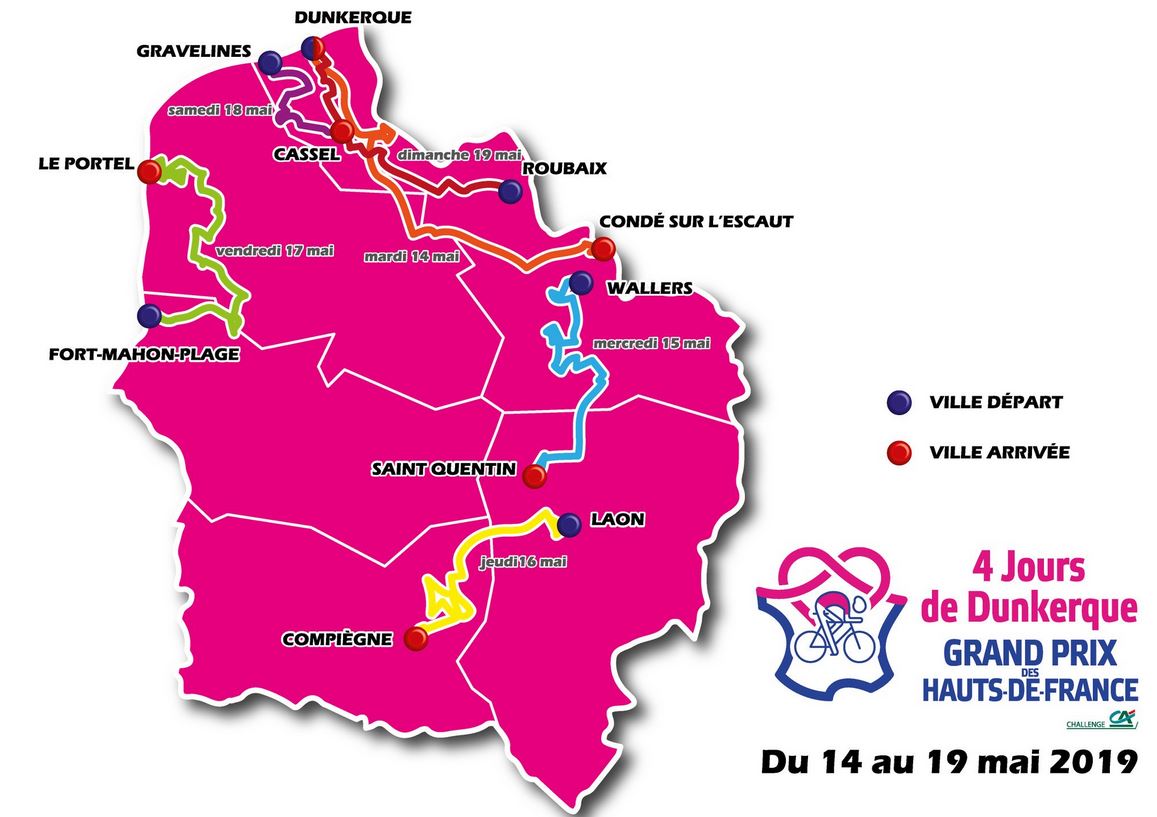 Carte 4 Jours de Dunkerque 2019