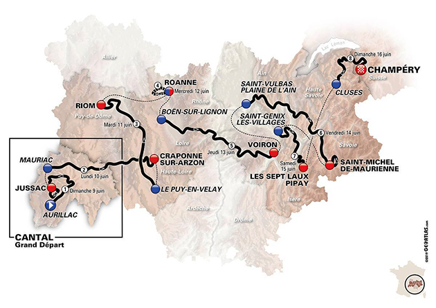 Carte Critérium du Dauphiné 2019