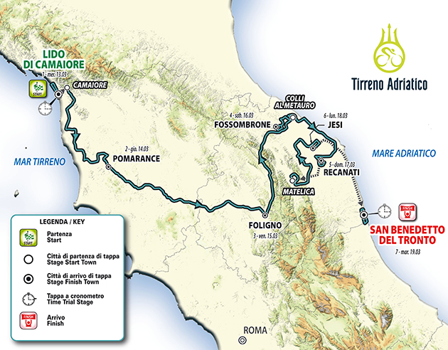 Carte Tirreno-Adriatico 2019