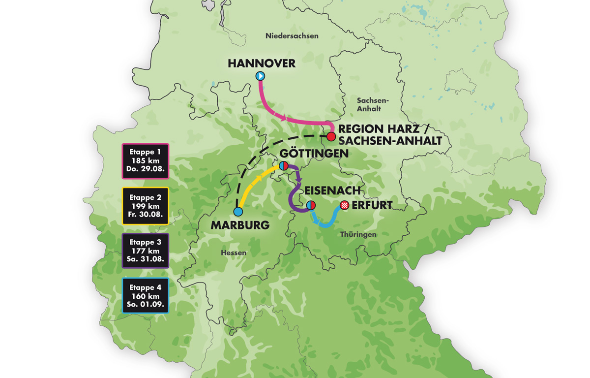 Carte Tour d'Allemagne 2019