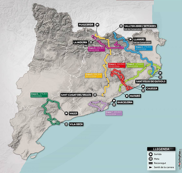 Carte Tour de Catalogne 2019