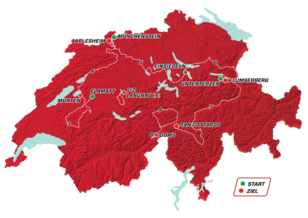 Carte Tour de Suisse 2019