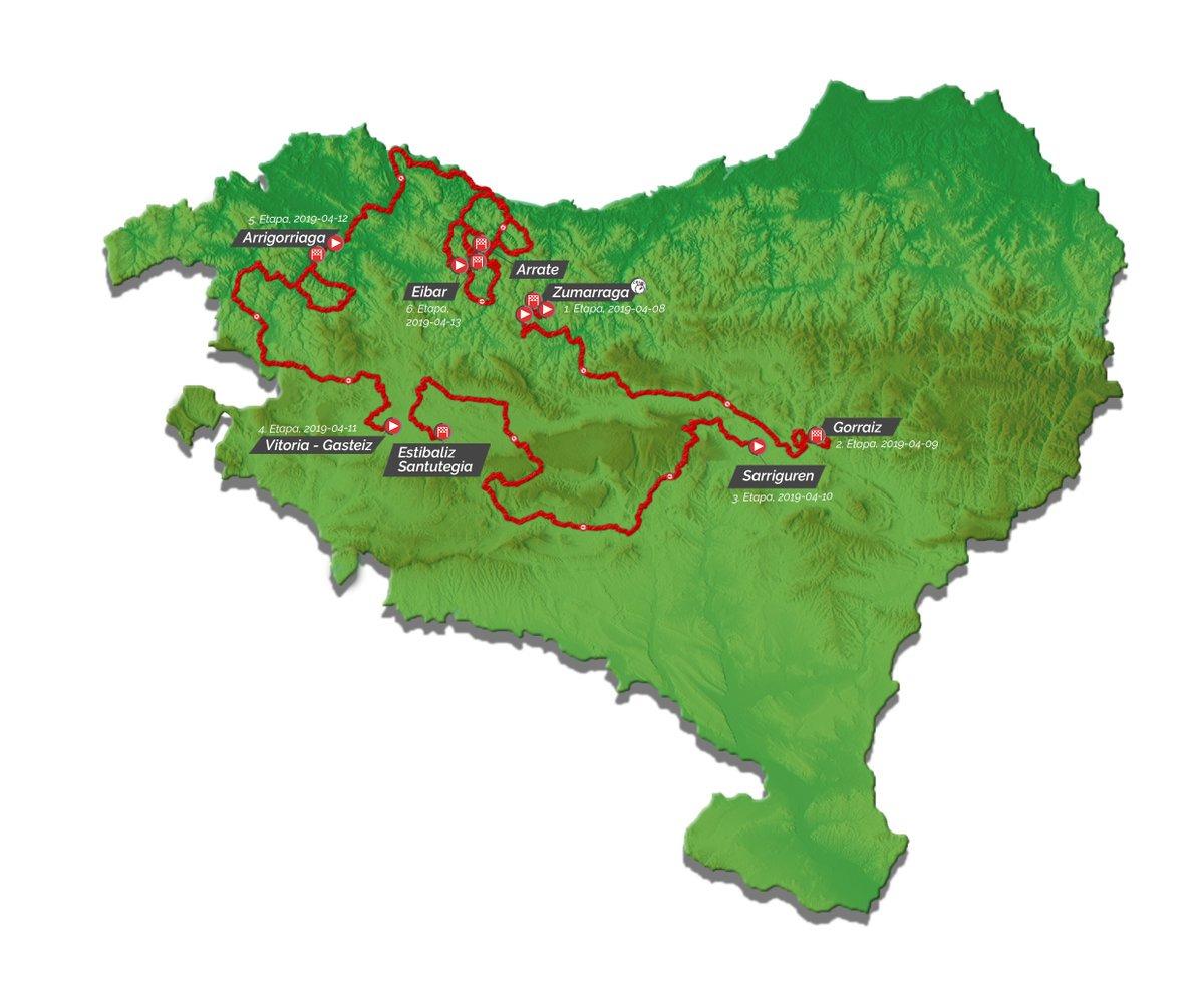 Carte Tour du Pays-Basque 2019